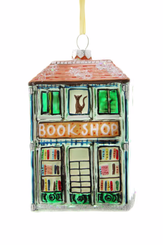 Book Shop Glass Ornament