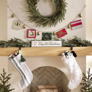 Decorative Metal Bell Christmas Garland with Clips Antique Brass