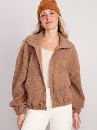 Old Navy Oversized Full-Zip Sherpa Pullover