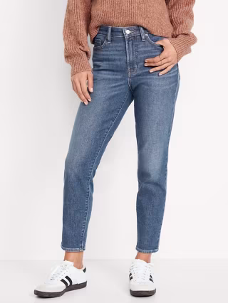 Old Navy High-Waisted Built-In Warm OG Straight Ankle Jeans