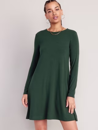 Old Navy Long-Sleeve Jersey-Knit Mini Swing Dress