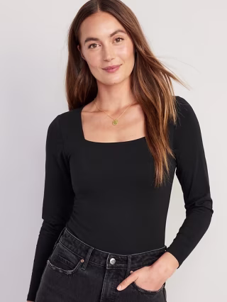 Old Navy Long-Sleeve Square-Neck Bodysuit