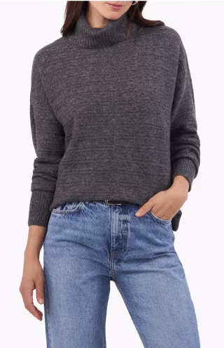 Textured Turtleneck Sweater