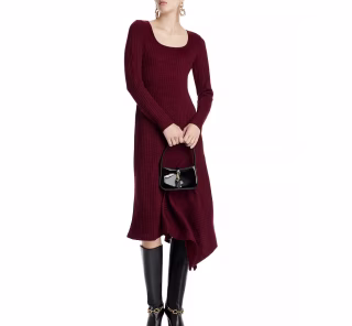 Asymmetric Sweater Dress
