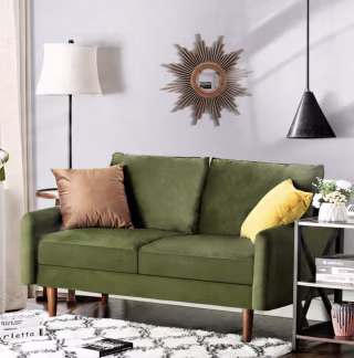 Mercer41 Hessville 56.3" Velvet Round Arm Loveseat