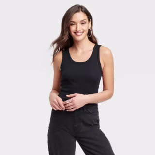 Slim Fit Ribbed Shrunken Tank