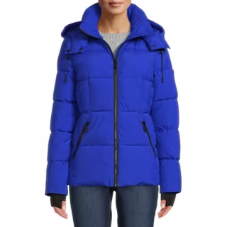BCBG Paris Women's and Women's Plus Cloud Puffer Coat with Hood, Sizes S-3X