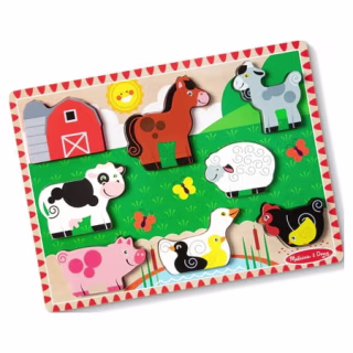 Melissa & Doug Farm Wooden Chunky Puzzle (8 Pcs)
