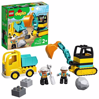 Duplo Town Truck & Tracked Excavator Construction Vehicle Toy for Toddlers