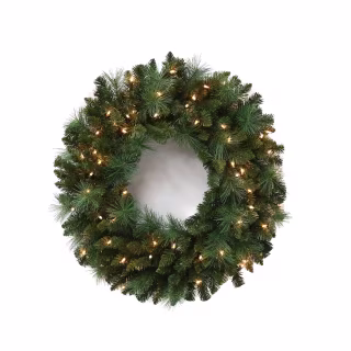 Mixed Pine Pre-Lit Wreath