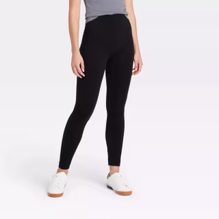 Women's High Waisted Cotton Seamless Fleece Lined Leggings