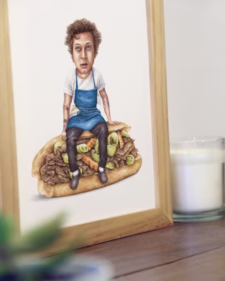 Celebs on Sandwiches "The Bear" Print