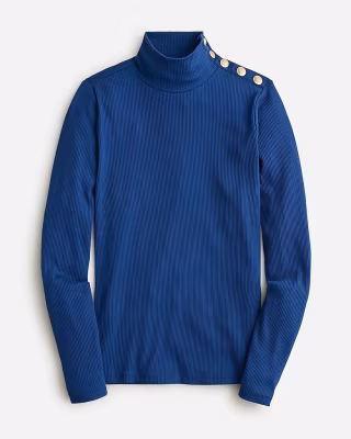 Vintage Rib Turtleneck with Buttons