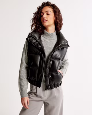 Vegan Leather Ultra Puffer Vest