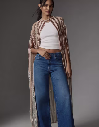 Ombre Sequin Duster Cape