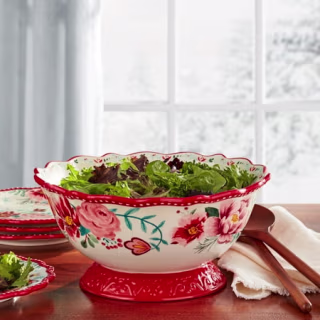 The Pioneer Woman Merry Meadow Stoneware Footed Bowl