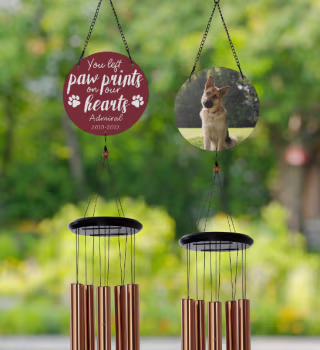 1-800 Flowers Paw Prints On My Heart Personalized Wind Chimes
