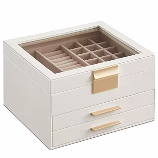 Songmics Jewelry Box with Glass Lid