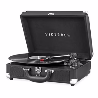 Victrola Vintage Bluetooth Portable Suitcase Record Player with Built-in Speakers