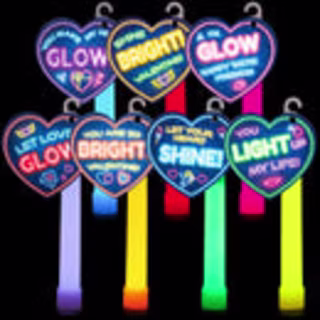 Valentines Day Cards with Ultra Bright Large Glow Sticks