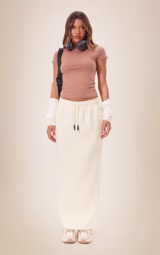 Sweat Drawstring Midi Skirt