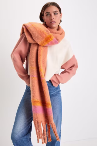Multi Plaid Oversized Scarf