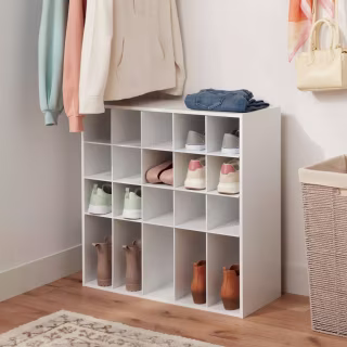 4-Tier Laminate Stackable Shoe Cubby
