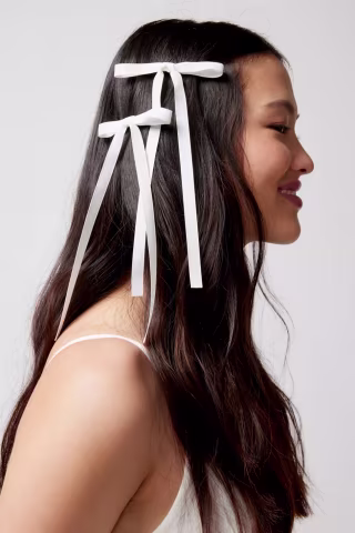 Ribbon Hair Bow Barrettes (Set of 2)