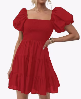 Puff Sleeve Mini Dress
