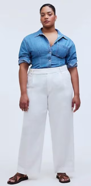 The Plus Harlow Wide-Leg Pant in 100% Linen