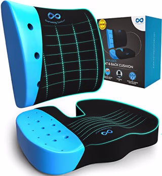 Everlasting Comfort Seat Cushion and Lumbar Support Pillow Combo