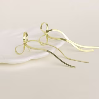 Gold Bow Earrings