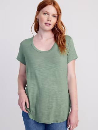 Luxe Voop-Neck Tunic T-Shirt