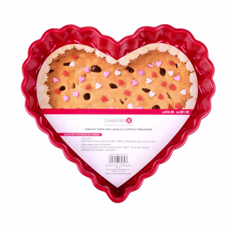 Red Heart Ceramic Tart Dish by Celebrate It