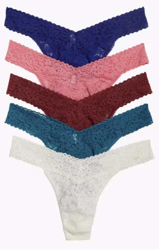 Hanky Panky Daily Lace Assorted 5-pack High-Rise Thongs