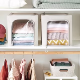 Small Zipper Fabric Storage Cubes (Set of 2)