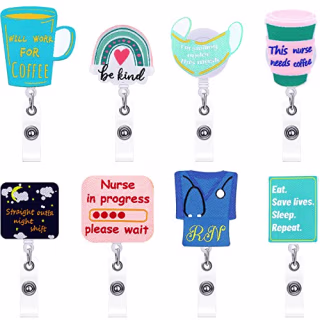 Retractable Badge Reels (Set of 8)