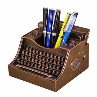 Retro Typewriter Pencil Holder