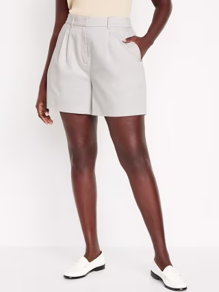 Extra High-Waisted Trouser Shorts