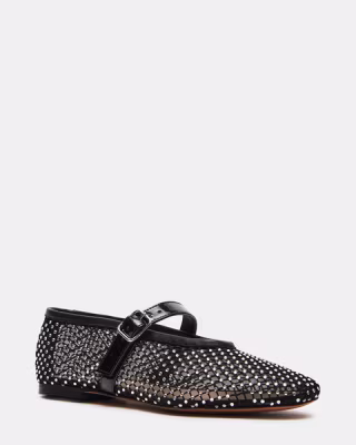 Black Mesh Rhinestone Mary Jane