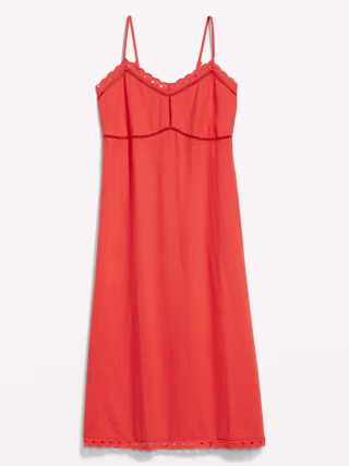 Linen-Blend Midi Dress