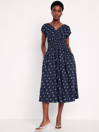 Waist-Defined Midi Dress
