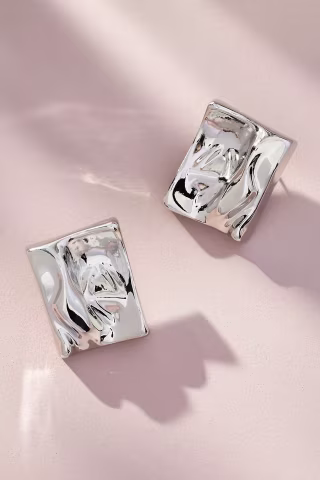 Molten Rectangle Post Earrings