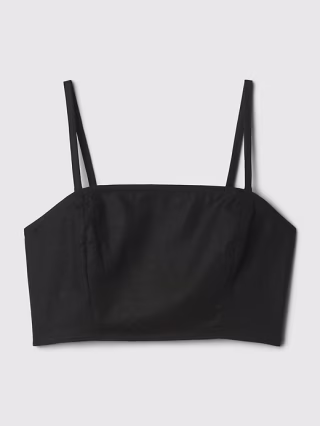 Linen-Cotton Ultra Cropped Cami