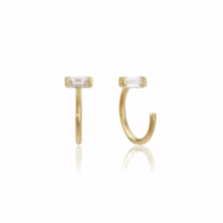 Baguette Lobe Hoop Earrings
