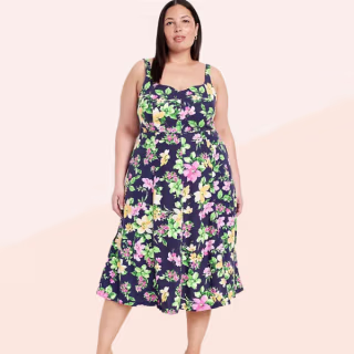 Fit & Flare Linen-Blend Mini Dress