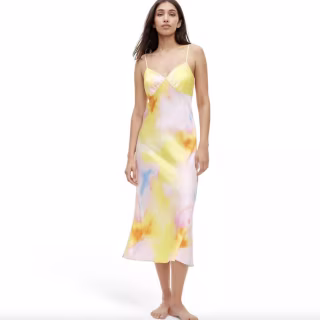 Long Satin Sunset Slip Dress 