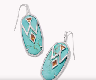 Elle Vintage Variegated Turquoise Magnesite Earrings