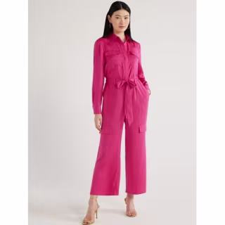 Women's Satin Wide Leg Jumpsuit