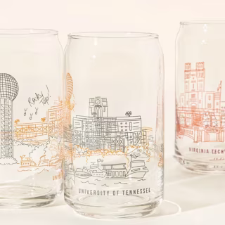college cityscape glasses for graduation gift